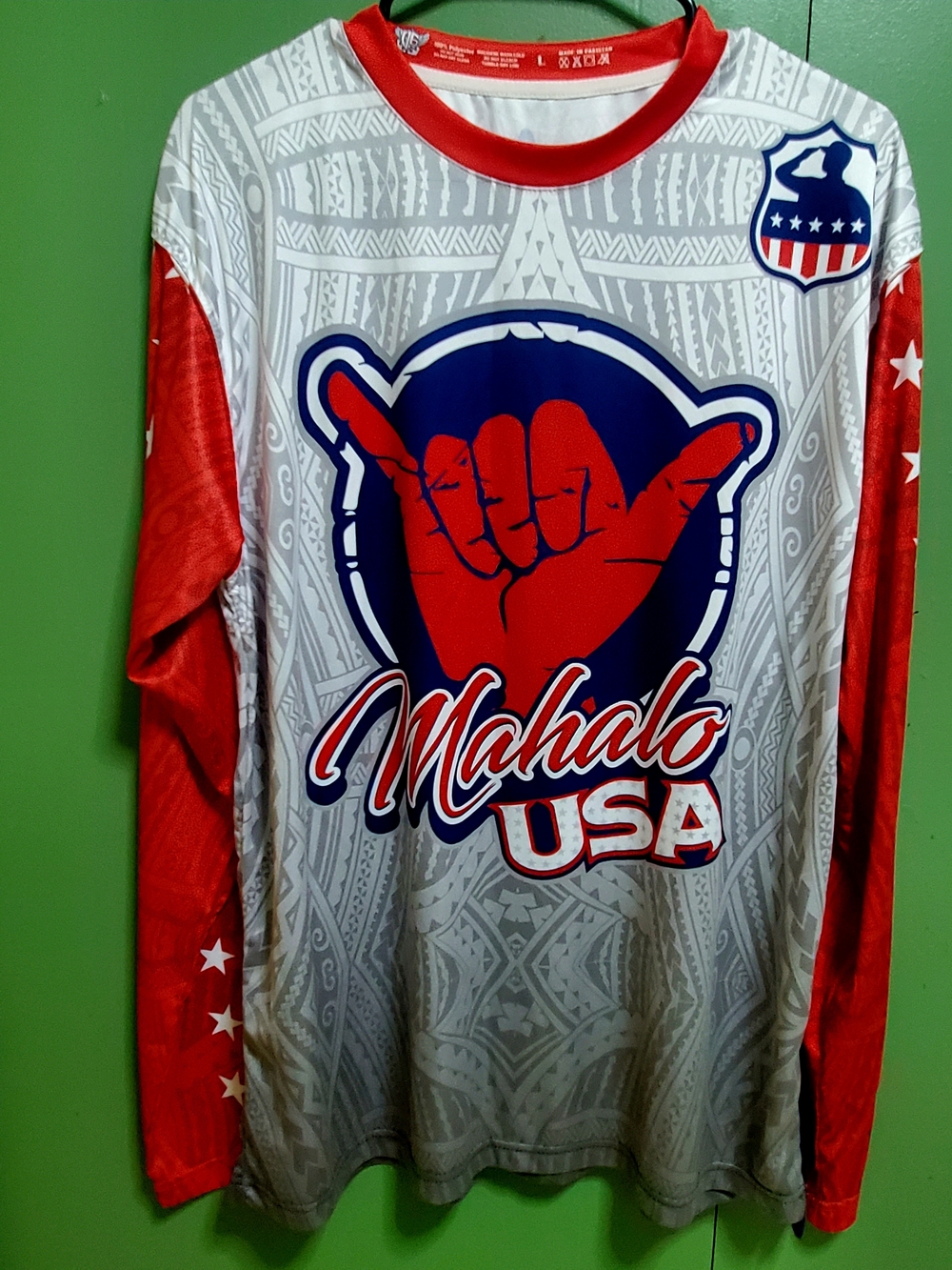 Men's Red & White Long Sleeve Jersey